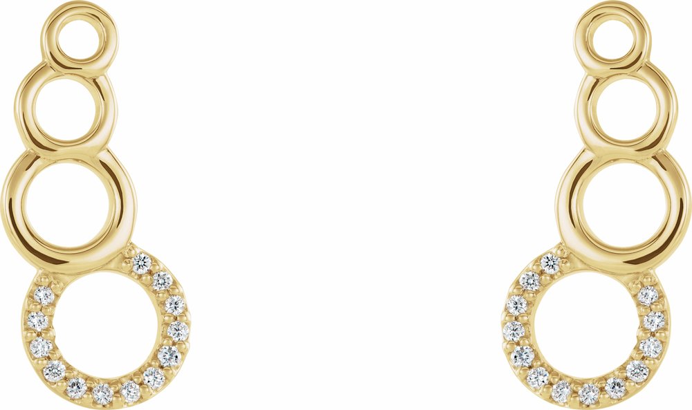 14K Yellow .06 CTW Natural Diamond Geometric Ear Climbers