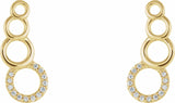 14K Yellow .06 CTW Natural Diamond Geometric Ear Climbers