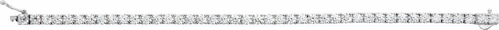 Sterling Silver  Imitation White Cubic Zirconia Line 7" Bracelet