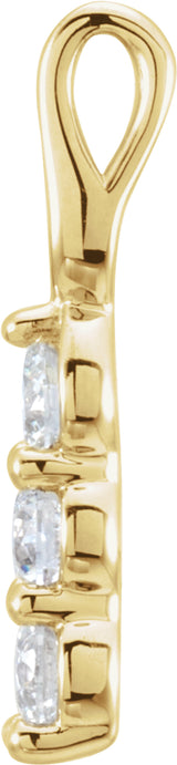 14K Yellow 1/3 CTW Lab-Grown Diamond Three-Stone Pendant