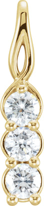 14K Yellow Gold 1/2 CTW Lab-Grown Diamond Three-Stone Pendant