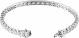 Sterling Silver  Imitation White Cubic Zirconia Line 7" Bracelet