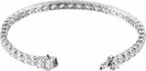 Sterling Silver  Imitation White Cubic Zirconia Line 7" Bracelet