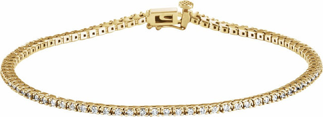 14K Yellow 7/8 CTW Lab-Grown Diamond Line 7 1/4" Bracelet