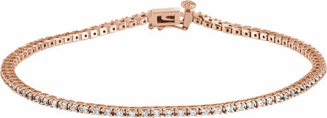 14K Rose 7/8 CTW Lab-Grown Diamond Line 7 1/4" Bracelet