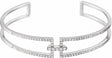 14K White Gold 3/4 CTW Natural Diamond Cuff 6" Bracelet 