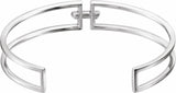 14K White Gold 3/4 CTW Natural Diamond Cuff 6" Bracelet 