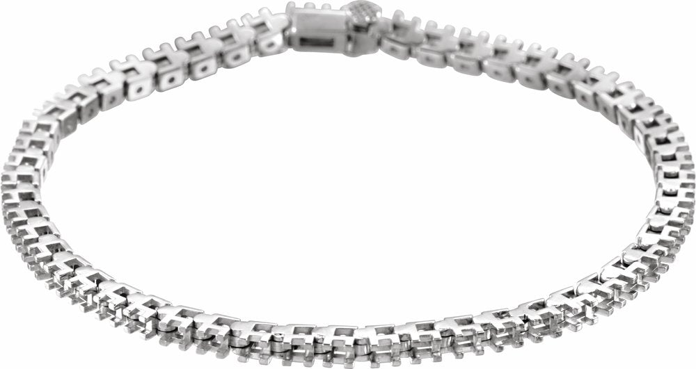 14K White Gold 2 1/8 CTW Natural Diamond Line 7" Bracelet 