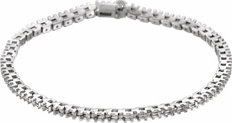 14K White Gold 2 1/8 CTW Natural Diamond Line 7" Bracelet 