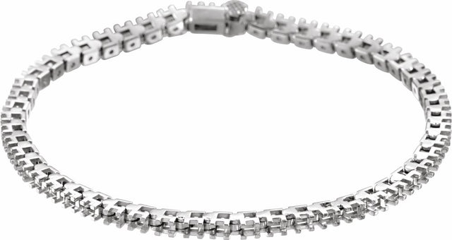 14K White Gold 2 1/8 CTW Natural Diamond Line 7" Bracelet 
