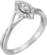 10K White .06 CTW Natural Diamond Ring  