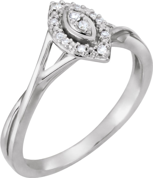 10K White .06 CTW Natural Diamond Ring  