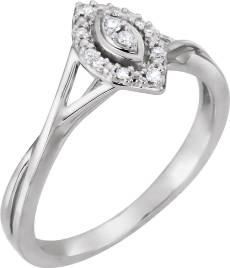 10K White Gold .06 CTW Natural Diamond Ring  