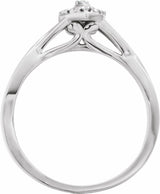 10K White Gold .06 CTW Natural Diamond Ring  