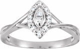 10K White Gold .06 CTW Natural Diamond Ring  