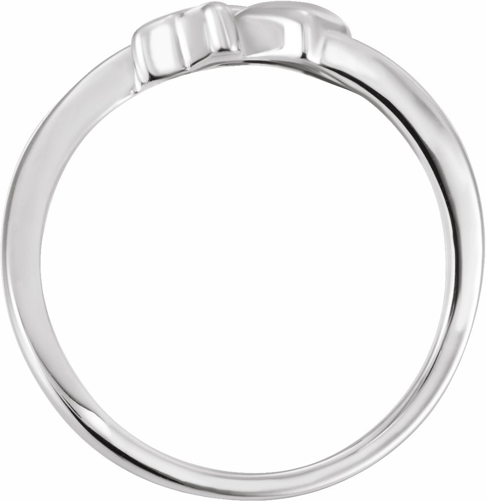 Sterling Silver Cross & Heart Chastity Ring