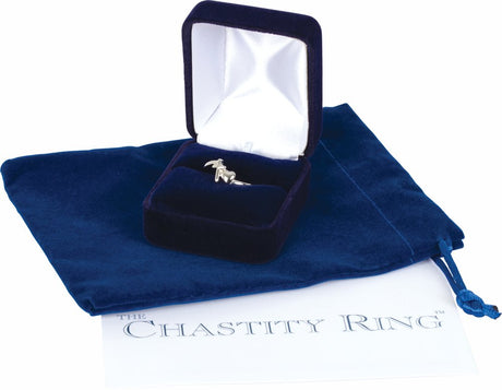 Sterling Silver Cross & Heart Chastity Ring