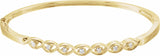 14K Yellow 1/4 CTW Natural Diamond Bangle 6 1/2" Bracelet