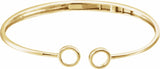 14K Yellow Hinged Circle Cuff 7" Bracelet