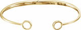 14K Yellow Hinged Circle Cuff 7" Bracelet