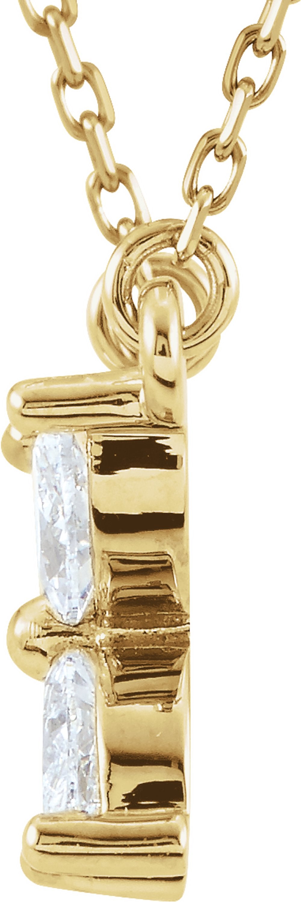 14K Yellow 1/2 CTW Natural Diamond Floral 16" Necklac