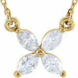 14K Yellow Gold 1/2 CTW Natural Diamond Floral 16" Necklac