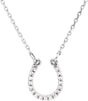 14K White .07 CTW Natural Diamond Horseshoe 16" Necklace