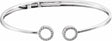 14K White Gold 1/6 CTW Natural Diamond Circle Hinged Cuff 7" Bracelet