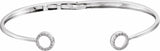 14K White Gold 1/6 CTW Natural Diamond Circle Hinged Cuff 7" Bracelet