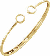 14K Yellow Hinged Circle Cuff 7" Bracelet