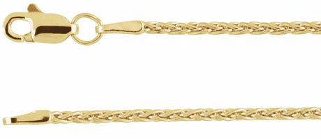 14K Yellow Gold 1.5 mm Wheat 16" Chain
