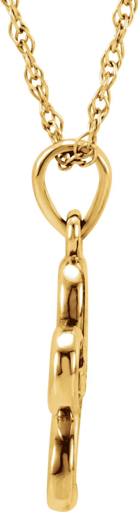 14K Yellow Gold .03 CT Natural Diamond Flower 18" Necklace