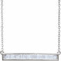 14K White Gold 1/2 CTW Natural Diamond Baguette Bar 18" Necklace