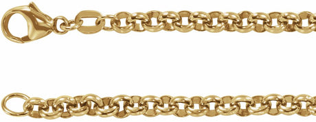 14K Yellow 3.8 mm Rolo 7" Chain 