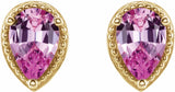 14K Yellow Natural Pink Sapphire Earrings