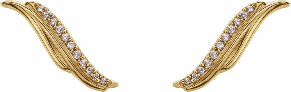 14K Yellow .06 CTW Natural Diamond Ear Climbers