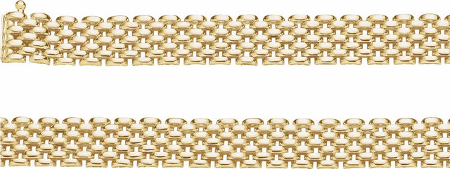 14K Yellow Gold 10.25 mm Panther 7"  Chain 