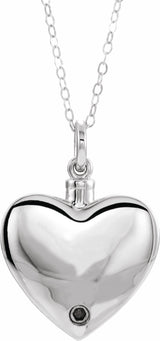 Sterling Silver "Dad" Heart Ash Holder 18" Necklace