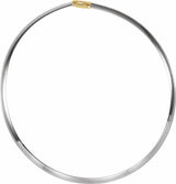 14K Yellow/White Gold 6 mm Reversible Omega 18" Chain