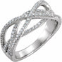 14K White 1/2 CTW Natural Diamond Criss-Cross Ring  