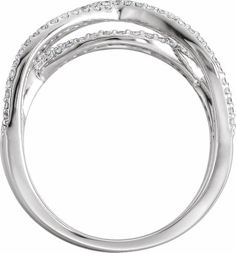 14K White 1/2 CTW Natural Diamond Criss-Cross Ring