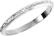 14K White Gold 2 mm Milgrain Geometric Band Size 6