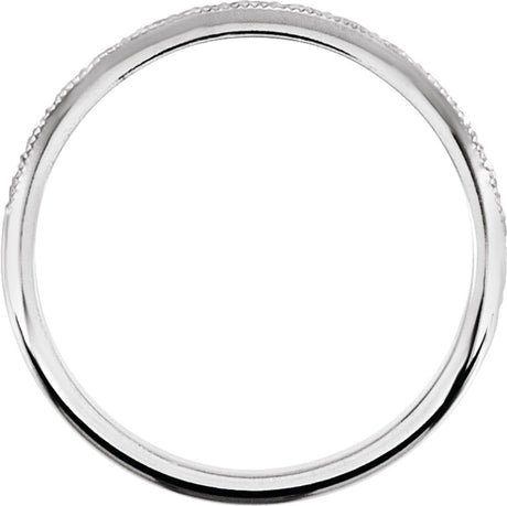 14K White Gold 2 mm Milgrain Geometric Band Size 6.5