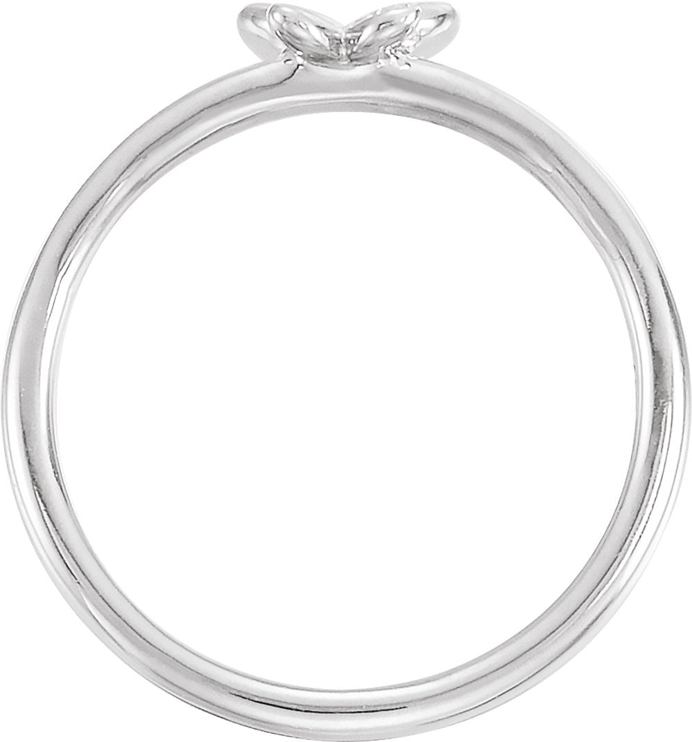 14K White Gold .02 CTW Natural Diamond Butterfly Youth Ring
