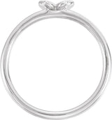 14K White Gold .02 CTW Natural Diamond Butterfly Youth Ring