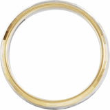 14K Yellow/White/Yellow 6 mm Stepped-Edge Comfort-Fit Half Round Band