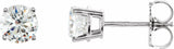 Sterling Silver 7 mm Imitation White Cubic Zirconia Stud Earrings