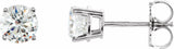 Sterling Silver 5 mm Imitation White Cubic Zirconia Earrings