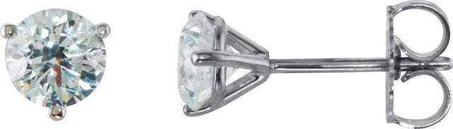 14K White Gold 1 CTW Natural Diamond Stud Earrings