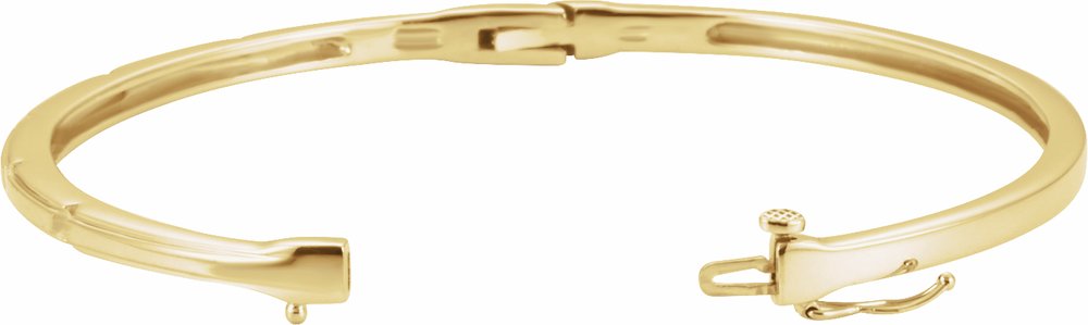 14K Yellow Gold 1/4 CTW Natural Diamond Bangle 6" Bracelet  